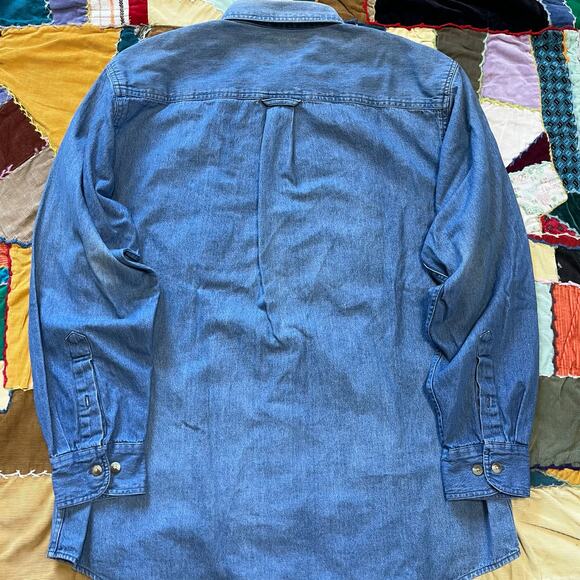 Vintage Crystal Springs UAB Blazer Medium Washed Denim Button Up Large - Picture 2 of 6